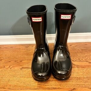 Hunter Original Gloss Black Mid-Calf Rain Boots Size 11